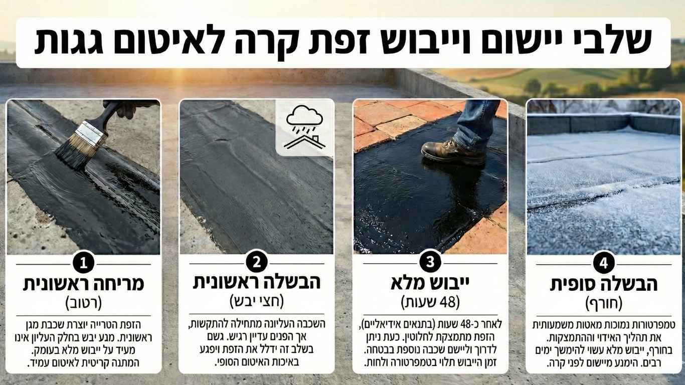 זמן ייבוש של זפת קר