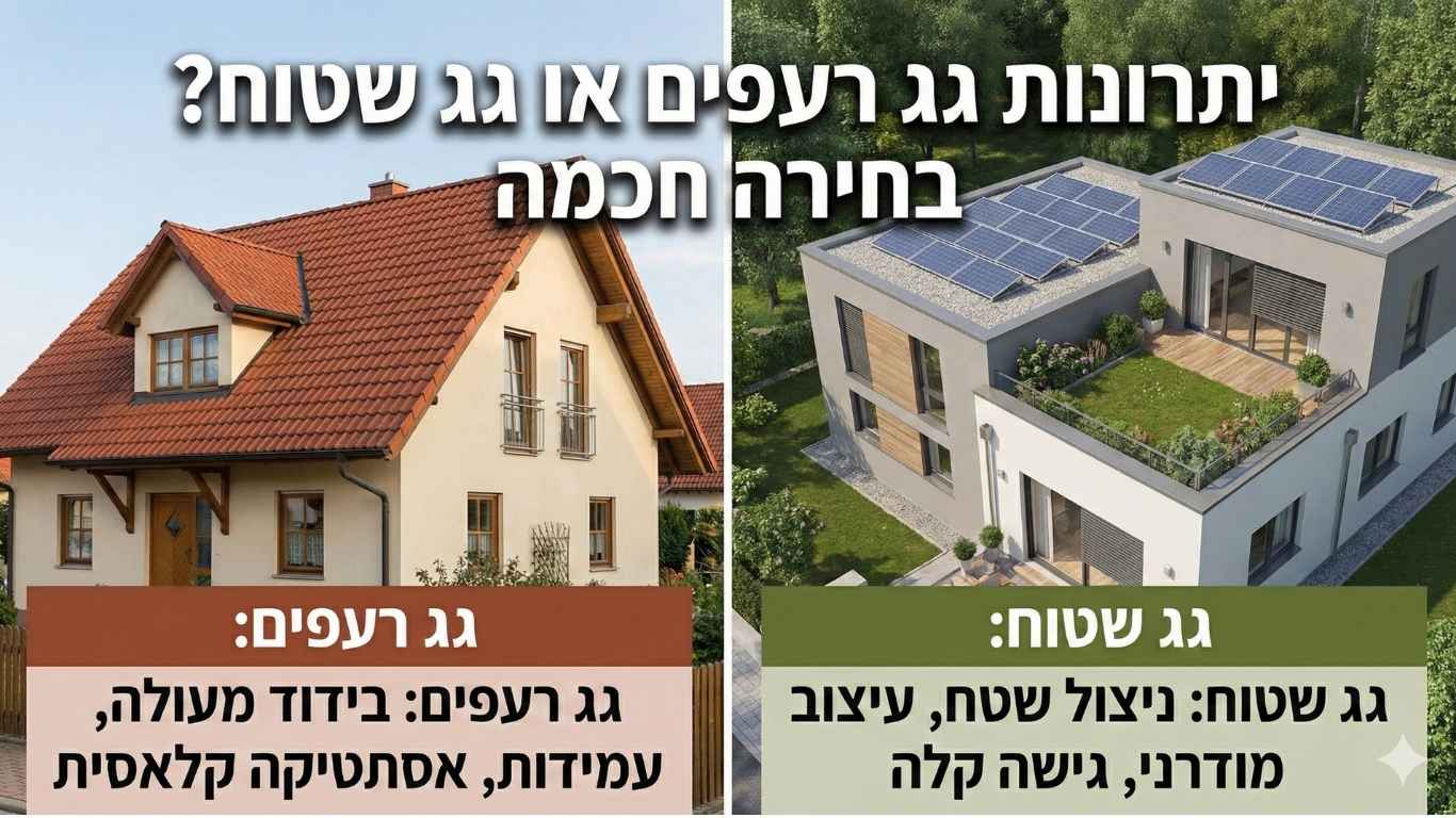 מה עדיף גג רעפים או גג שטוח