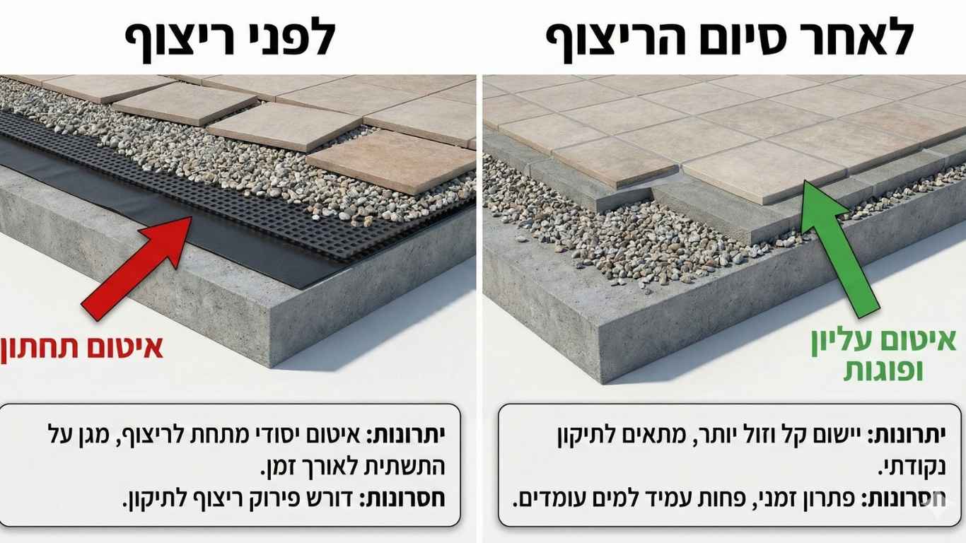 איטום לפני או אחרי ריצוף איטום לפני או אחרי ריצוף