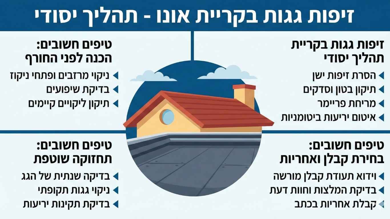 זיפות גגות בקריית אונו וטיפים חשובים