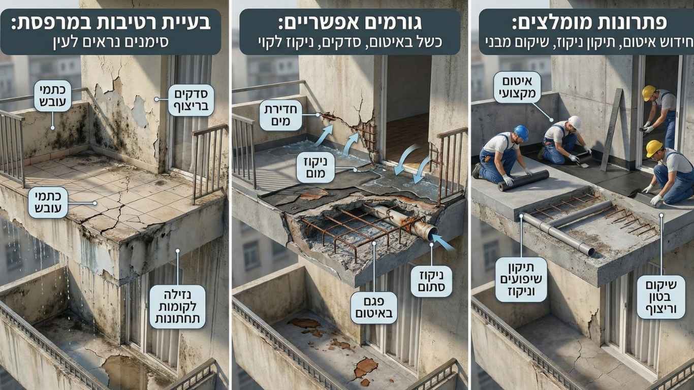 כשיש בעיית רטיבות במרפסת כשיש בעיית רטיבות במרפסת