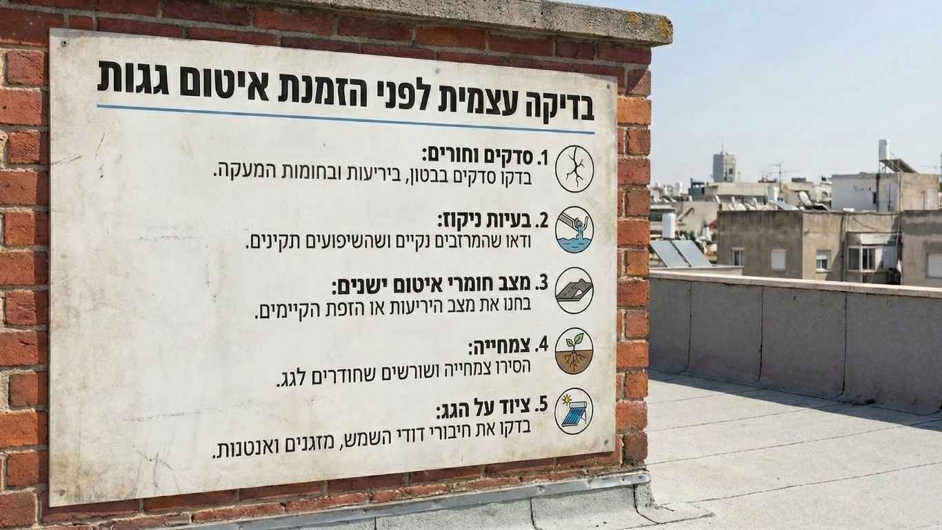 מה לבדוק לבד לפני שמזמינים איטום גגות מה לבדוק לבד לפני שמזמינים איטום גגות