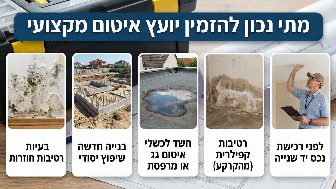 מתי נכון להזמין יועץ איטום מקצועי