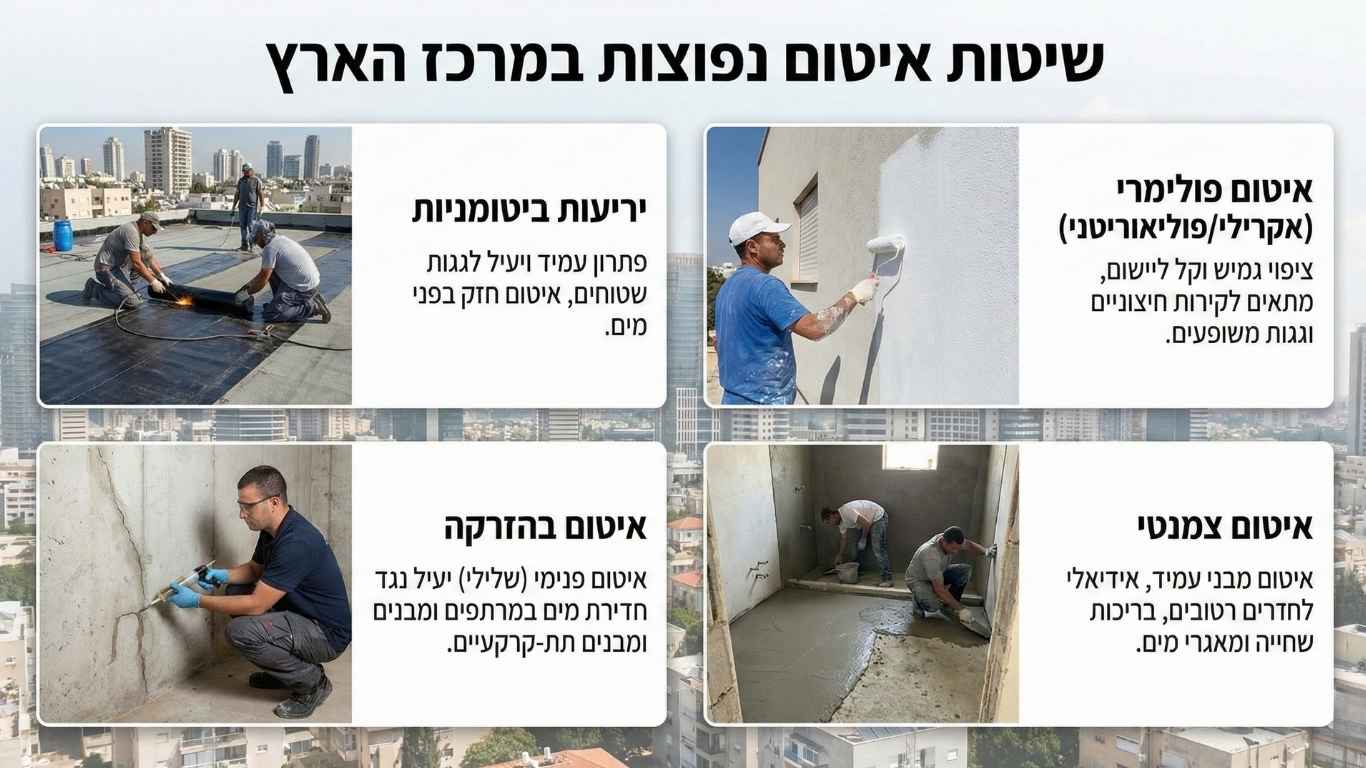 שיטות איטום נפוצות במרכז הארץ שיטות איטום נפוצות במרכז הארץ